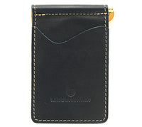 Italian leather wallet with internal money clip for cash. Made in USA by Made in Mayhem