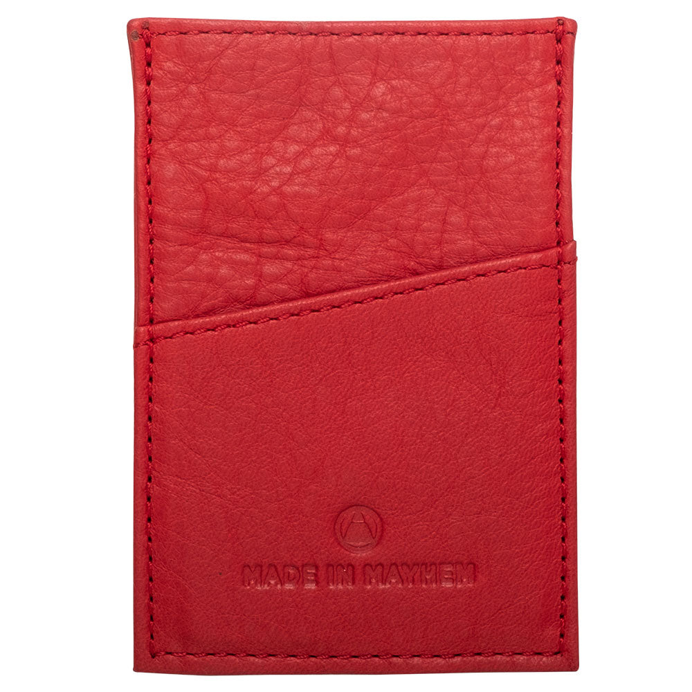 slim leather wallet for men in red