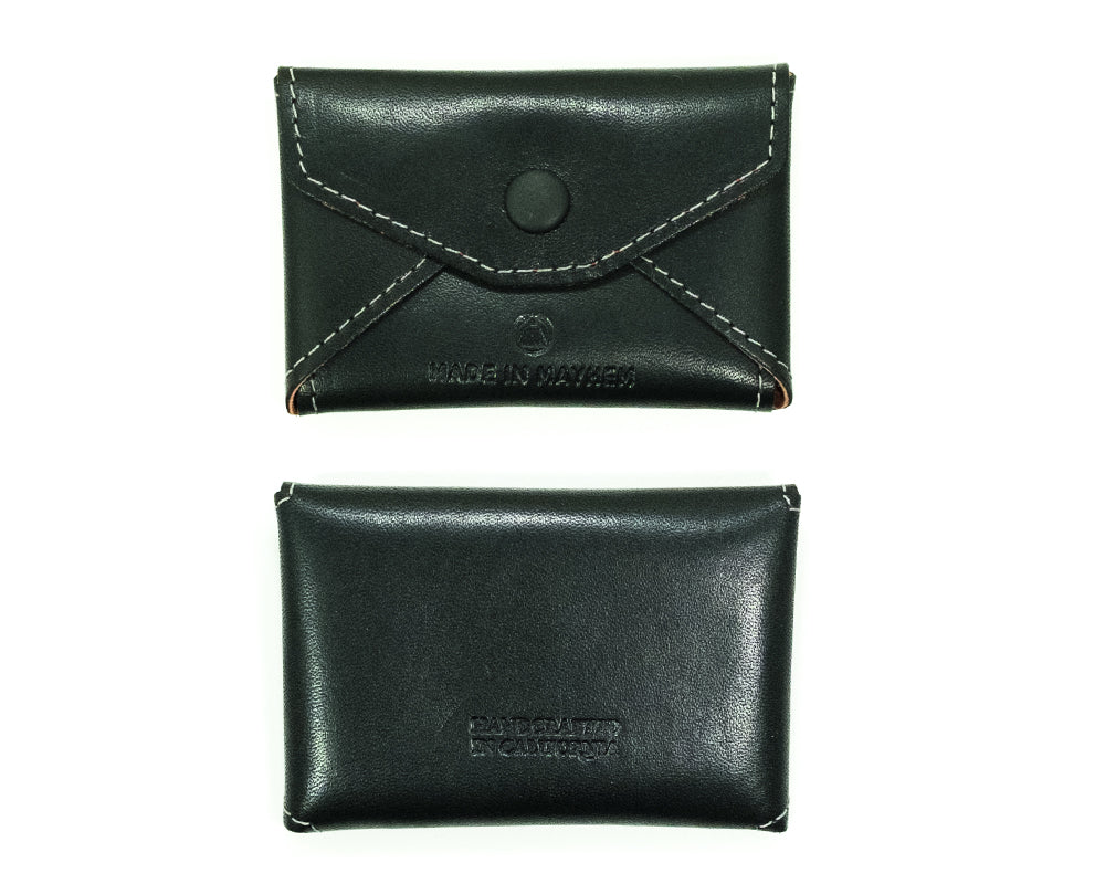 Black leather business card case
