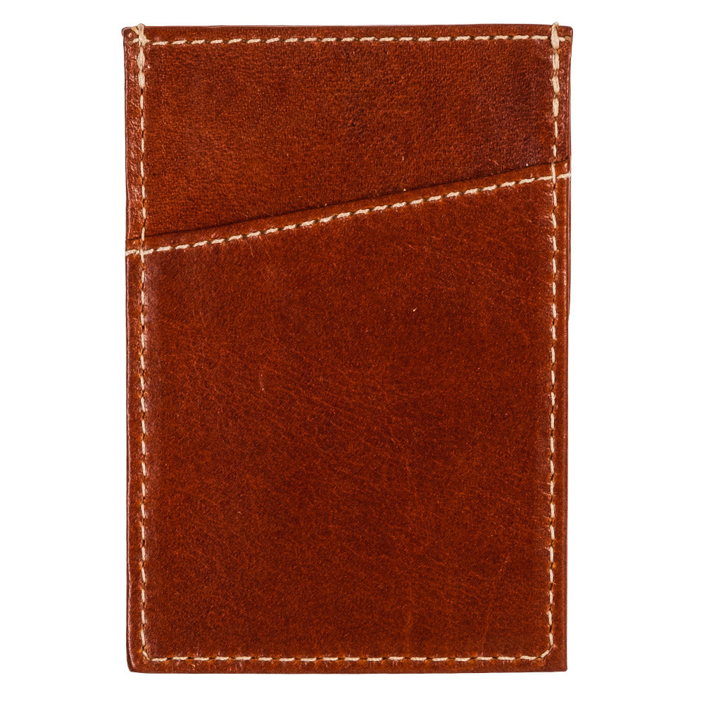 Brown leather wallet for minimalist men