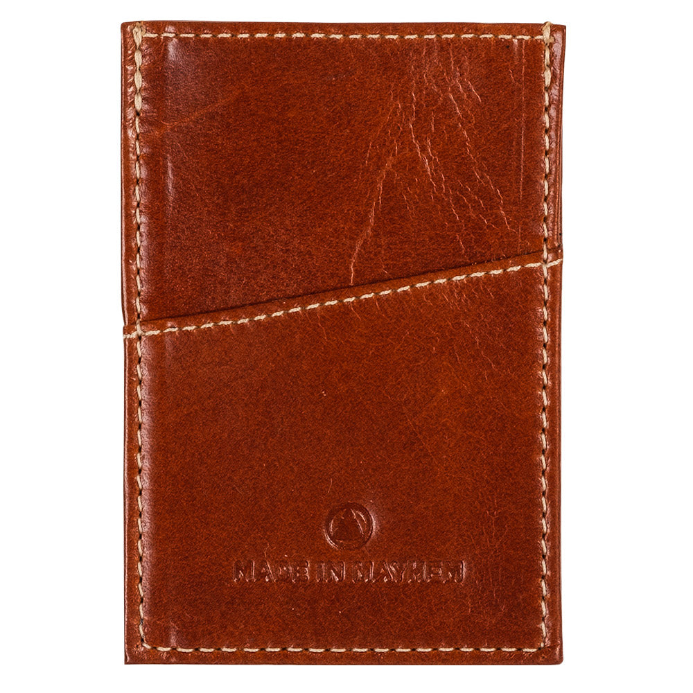 Brown leather compact wallet for men